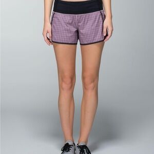 Women's Pink Plaid Active Shorts
